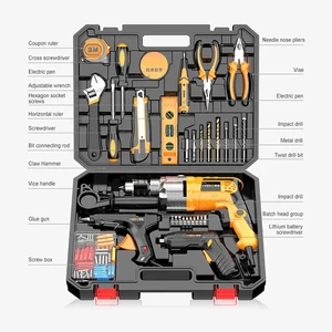 New Style Lower Price Rigid Heavy Duty Plastic Worksite Jobsite Tool Storage Box Electrical Power Combo Tools Set Electric Drill