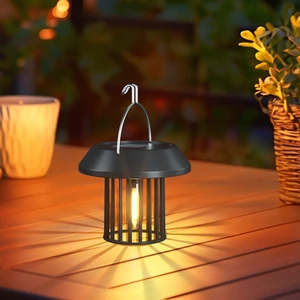 Solar Vintage Hanging Lights with Tungsten Bulbs Waterproof Outdoor Camping Decor for Garden Balcony Tree Patio String Lighting
