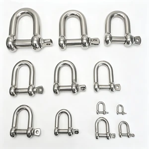 Corrosion Resistant Stainless Steel 304 316 Dee Shackle Heavy Duty D Shackle for Industrial and Marine Use