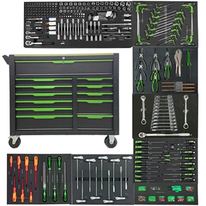 CE 2024 High-Capacity Workshop Tool Box/Trolley/Cart New Design Steel Wood Table with 491 Pcs Hand Tool Set OEM Customizable