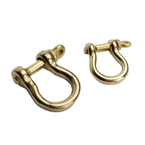 Solid Brass Adjustable Bow Shackle Key Chain Leather Belt Dee Shackle Brass Clevis Shackle