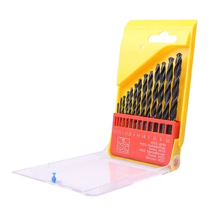 13Pcs Metric DIN338 Titanium HSS Twist Drill Bit Set For Metal Stainless Steel Aluminium Drilling In Plastic Box