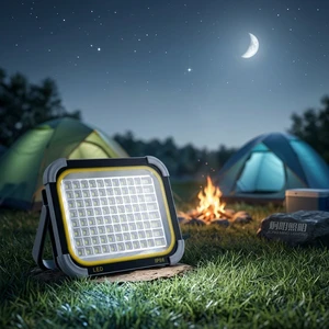 Rechargeable Solar LED Aluminum Emergency Floodlight IP65 Waterproof Remote Control Dimmable High Bright Outdoor Residential