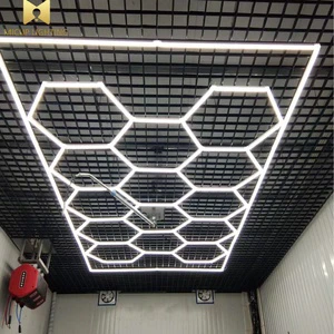 Hanging Hexagonal Honeycomb Car Wash Garage LED Customizable Garage Workshop Detail Light Garage Decoration Super Bright