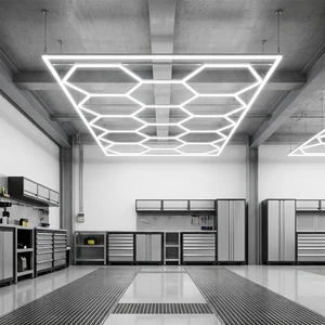 Easy Install Garage Honeycomb Light Hexagonal Led Light Garage Use Event Ceiling Line Light for Garage Working