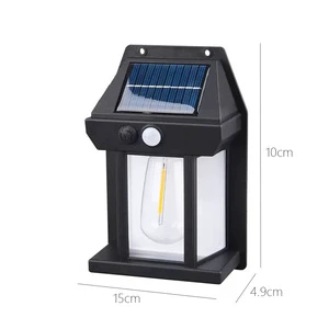 Solar Outdoor Wall Lamp Three-mode Meter Tungsten Wire Metal IP Rating Rainproof Garden Villa Courtyard Night Light