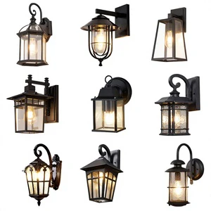 Villa Outdoor LED Aluminum Wall Lamp Chinese Style Garden Wall-Mounted Waterproof Solar Plug-in Dimmable High CRI 100