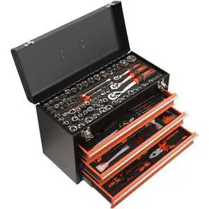High Quality 408 Pieces Tool Box Portable Tool Kit Three-drawer Tool Set With Drawer Heavy Duty Box