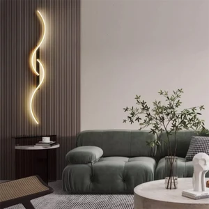 Aluminum Housing S Design Led Linear Pendant Light Long Strip Wall Lamp for Living Room Office 60cm/80cm/100cm/120cm/200cm