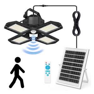 Solar Shed Light Barn Remote Control Motion Sensor Pendant Lamp Auto Timer Balcony Outdoor Lighting Garage Garden Decor Foldable