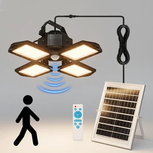 Super Bright Solar Shed Light Indoor Barn Pendant Lamp With Remote Control Motion Sensor For Home Garage Outdoor Waterproof