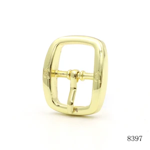 Polished Gold 15mm Metal Strap Pin Buckle Custom Metal Shoe Buckle with Logo Engraved