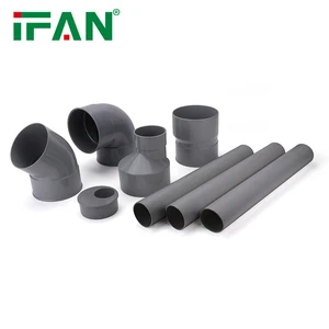 IFANPlus Factory Manufacturer DIN Light Grey Round Pipe Fittings Coupling Pipe Fittings for Drainage PVC-U Fittings 32-125MM