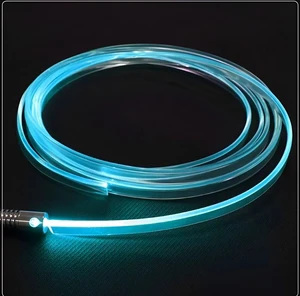 12V Skirt Optical Fiber Light Guide Strip Automobile Atmosphere Lamp Contour Decoration Clip Edge Luminous Line Small Light