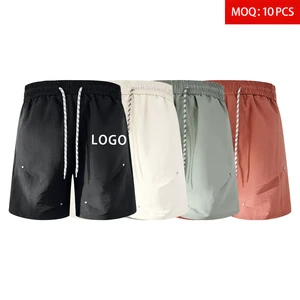 Factory Wholesale Custom Summer 2 Piece Set Half Zip Hooded T-Shirt Shorts Set Quick Dry 110GSM Nylon Hest Transfer Printing