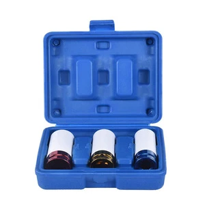 3PCS 17/19/21mm Tyre Protection Sleeve 1/2 Colorful Steam Sleeve Wall Deep Impact Nut Socket Set