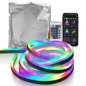 RGBIC LED Intelligent Remote-controlled 5V Silicone Coated PVC Neon Light Strip IP67 Dimmable 1-5m Horizontal Bending Capacity