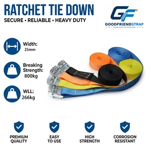Source Factory 1 Inch Polyester Lashing Strap With Zinc Alloy Cam Buckle Multiple Colors Customized Cargo Binding Belt