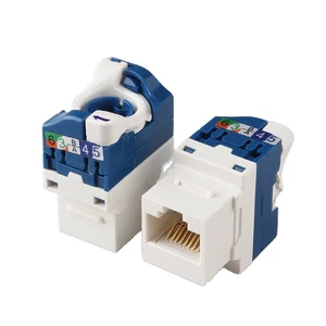SETO Factory Rj45 Connector Toolless UTP Unshielded Rotate Cat6 RJ45 Keystone Jack White Blue Socket Cover 3-Year Warranty for