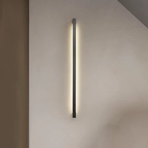 Simple Led Long Strip Lights Aluminum Wall Light Indoor Black Line Wall Lamps Sconce Stair Lamp