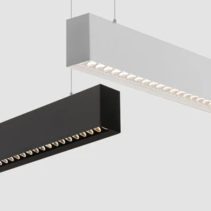 Contemporary Design Adjustable Cord Suspension Hanging Lamp Commercial Aluminum Profile Linkable Lights LED Linear Pendant Light