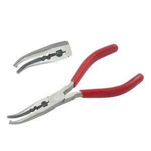 Fishing Chain Nose Plier 200mm Carbon Steel PVC Handles Serrated Jaws Jewelry Making DIY Crafts Circlip Cutter