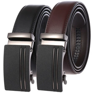 Custom Adjustable Casual Automatic Buckle Belt for Men'S Gift Automatic Buckle Belts Black Brown