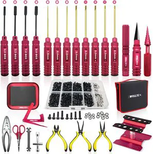 RC Car Tool Kit 35 PCS Screws Kit RC Car Repair Kit (Hex, Flat, Phillips), Body, Stand Pliers, Wrench, Reamer