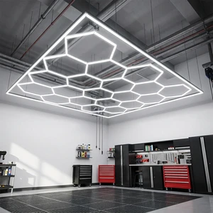 Cheap Price Detail Garage Honeycomb Light Hexagonal Led Light New Hot High Ceiling up Light for Auto Garage