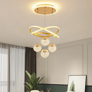 Modern Restaurant Dining Room Bedroom Round Ring Pendant Lamp Soft Silicone Ceiling Led Chandelier Pendant Light With Ball