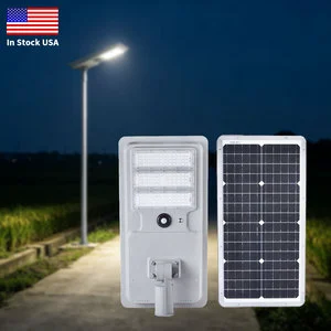 US Stock 50W 80W 100W 200W LED Solar Street Light IP65 5000K LED Parking Lot LED Solar Powered Street Lamp