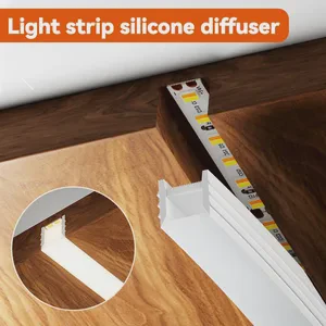 Light Strip Silicone Tube Led Diffuser Flexible Black and White Lampshade with Edge Edge Edge Contour Light Mask Plate Cover