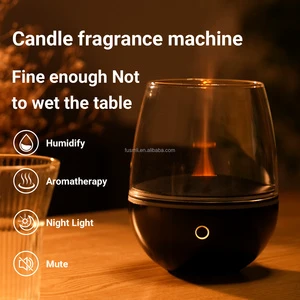 Factory Customized Room Direct Sale Fire Flame Glass Aromas Diffuser Air Essential Oil Ultrasonic Humidifier