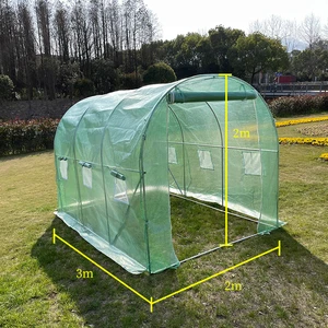 Container Load 3x2x2m Reseller Green PE Cover 19-25mm Steel Frame All Season Cold Frame Walk-in Hothouse Greenhouse