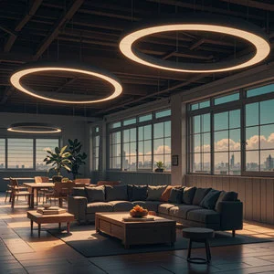 Exhibition Lighting Led Tubes Villa Supermarket Metal Linear Hanging Light Commercial Ceiling Round Chandeliers & Pendant Lights