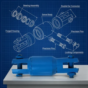 2026 Drillsoltek Premium HDD Pullback Swivel Forged Steel Rotary Connector for Trenchless Construction