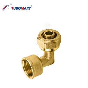 Tubomart Brass Nickel Plated Forged Screw Pipe Fittings Threaded Elbow Socket Compressed Water Pipe Fittings
