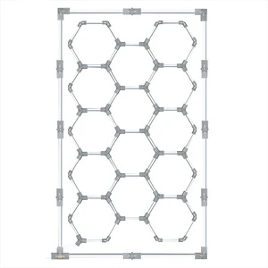 14-Grid LED Hexagon Garage Light System Honeycomb Design AC Powered
