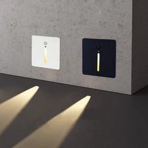 86 Type Embedded LED Step Skirting Lamp with Aluminum Base Corridor Stair Human Body Induction Aisle Footstep Corner Wall Lamp