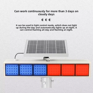 Solar Powered Reflective Super-bright Red Blue Flashing LED Warning Lights For Nighttime Construction Traffic Roadblocks