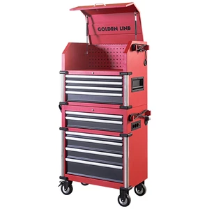Goldenline Heavy Duty Portable Iron Tool Box with Drawers Customizable OEM Support