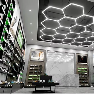 SUEZ Factory Hot Sale Quality 6500K Hexagon Garage Lighting for Auto Showroom Car Washing