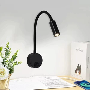 Modern Minimalist LED Spotlight Cross-Border Surface-Mounted Aluminum Flexible Tube Wall Bedroom Bedside Reading High CRI 90 600
