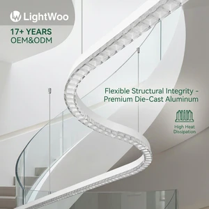 New Arrival LED Architectural Crystal Linear Light Seamless Connection 110lm/W 3CCT Adjustable Exquisite Led Hanging Stair Light