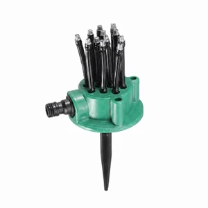 360 Degree Rotary Plastic Garden Sprinkler Green Automatic Lawn Watering Nozzle Flexible Spray Tube Universal Connector RoHS