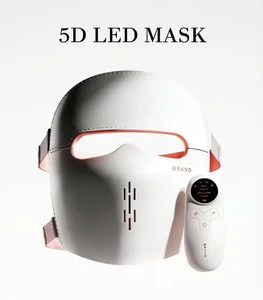 5D Ergonomic Contour High-End Aesthetic Hand Held Beauty Facial Neck LED Light Mask With Red Light Therapy For Face & Neck