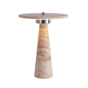OEM Wholesale Modern Natural Cave Stone Series Desk Lamp Nordic Minimalist Home Decoration Yellow Travertine LED Table Lamp