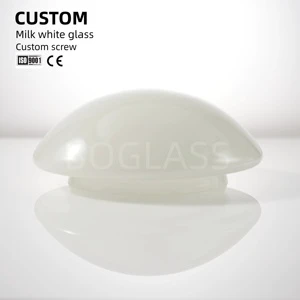 BO-GLASS Hand Blown DIA50-400mm Polished Opal White Glass Lamp Cover Ceiling Lamp Modern Mediterranean Asian Antique Design