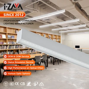 Modern Office Commercial Indoor Shop Aluminum 60W Led Hanging Pendant Linear Light