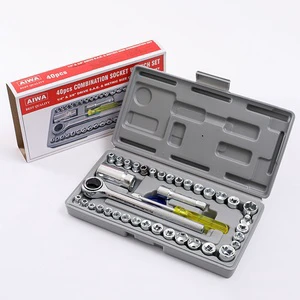 40-Piece Combination Tool Sleeves Set for Car and Motorcycle Vehicle Tool Box Wrench Set